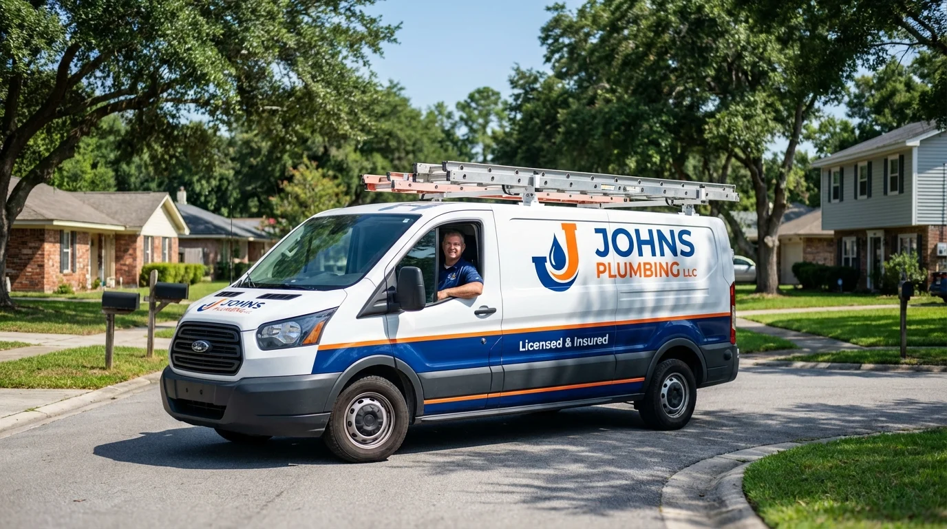 Johns Plumbing LLC service van in Taft, TX