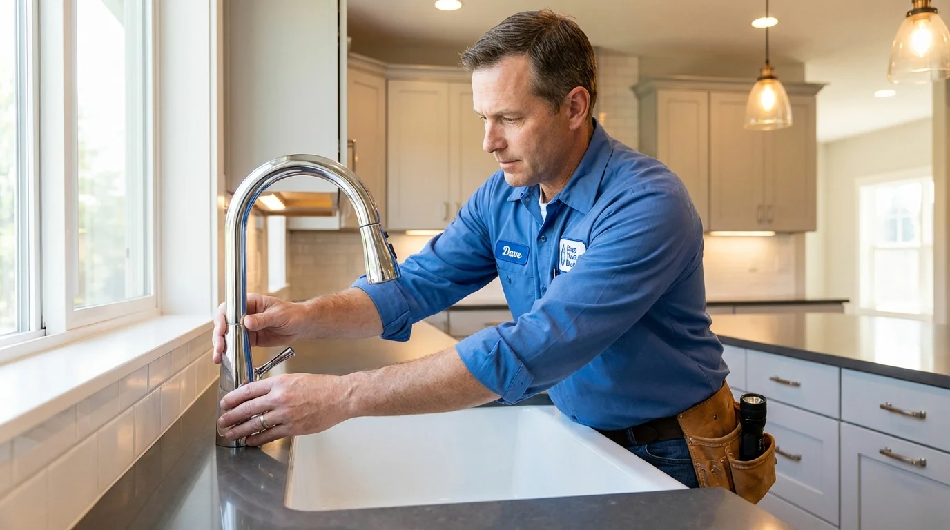 Kitchen faucet installation by Johns Plumbing LLC in Taft
